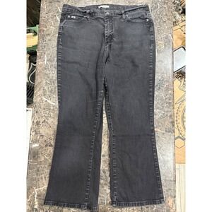 Lee Relaxed Bootcut Jeans Womens 18 Short Black Faded Denim Stretch 3058501